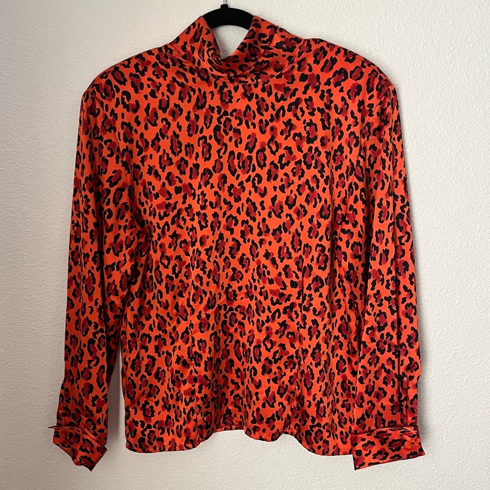 Vintage Silk Animal Print Top